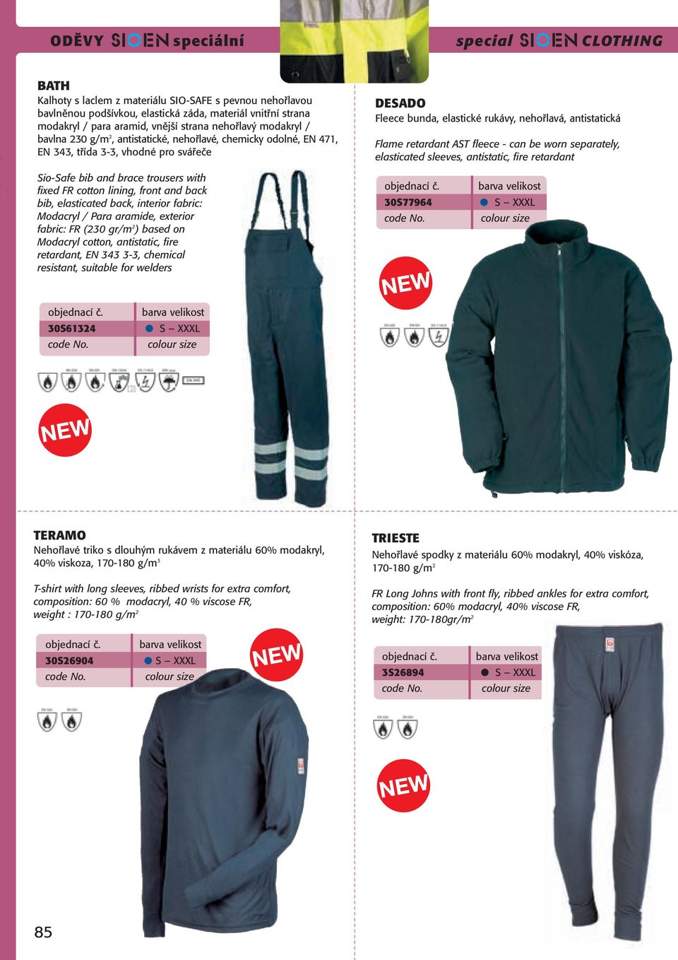 retardant AST fleece can be worn separately, elasticated sleeves, antistatic, fire retardant Sio Safe bib and brace trousers with fixed FR cotton lining, front and back bib, elasticated back,