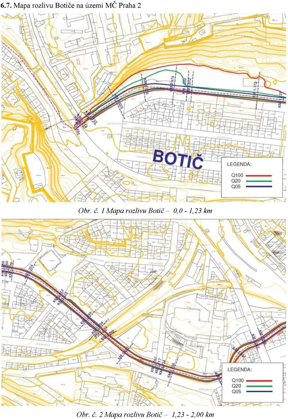 1 Mapa rozlivu Botič 0,0-1,23