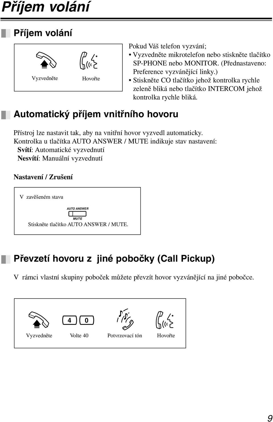 (Přednastaveno: Preference (Default: The vyzvánějící ringing line linky.) is selected.