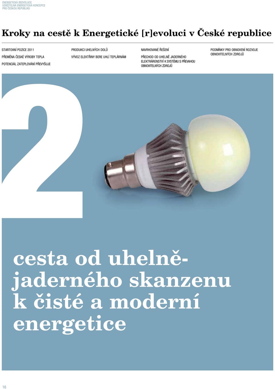 elektřiny bere uhlí teplárnám Navrhované řešení Přechod od uhelně jaderného elektrárenství k systému s převahou