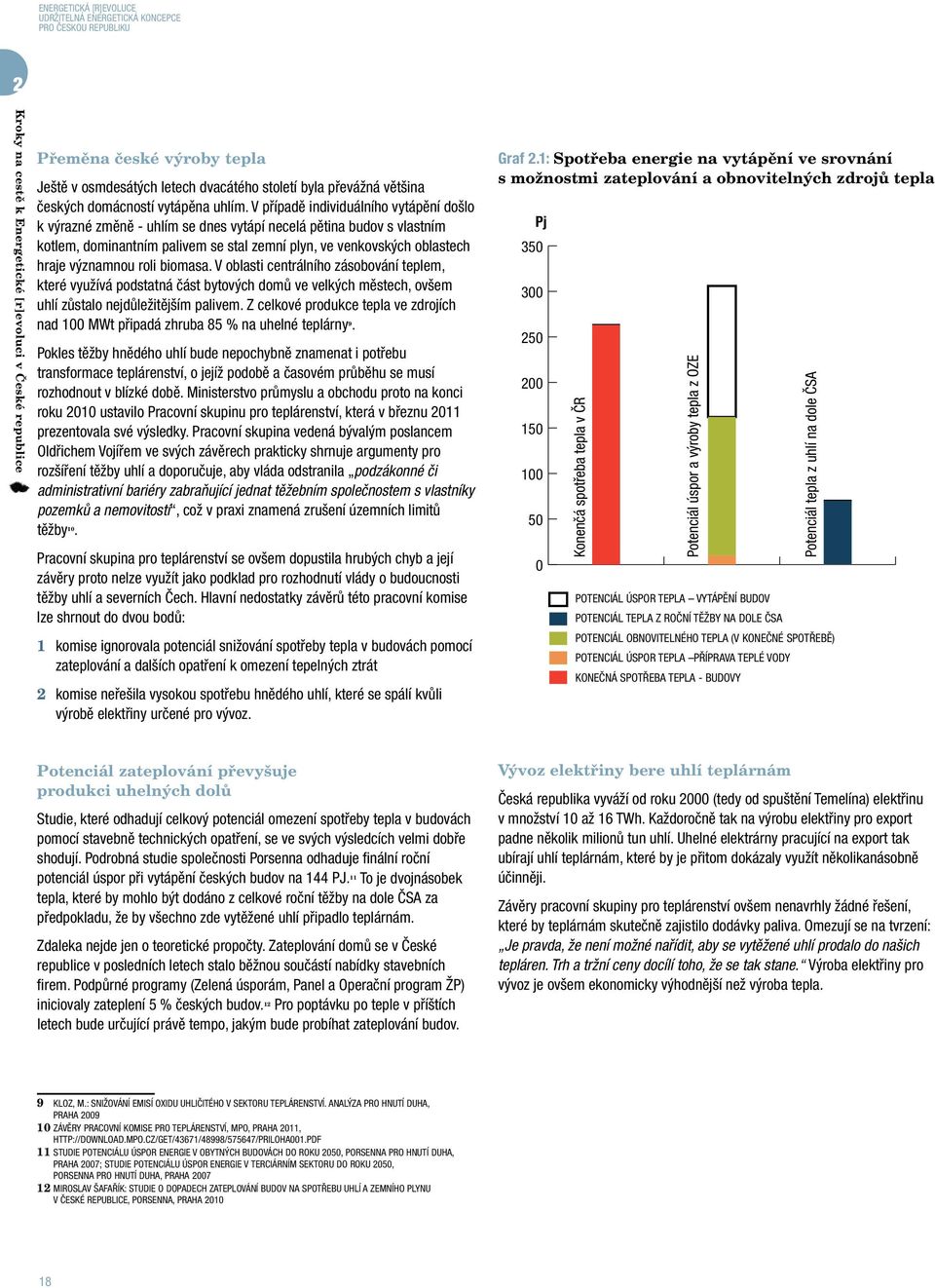 V případě individuálního vytápění došlo k výrazné změně - uhlím se dnes vytápí necelá pětina budov s vlastním kotlem, dominantním palivem se stal zemní plyn, ve venkovských oblastech hraje významnou