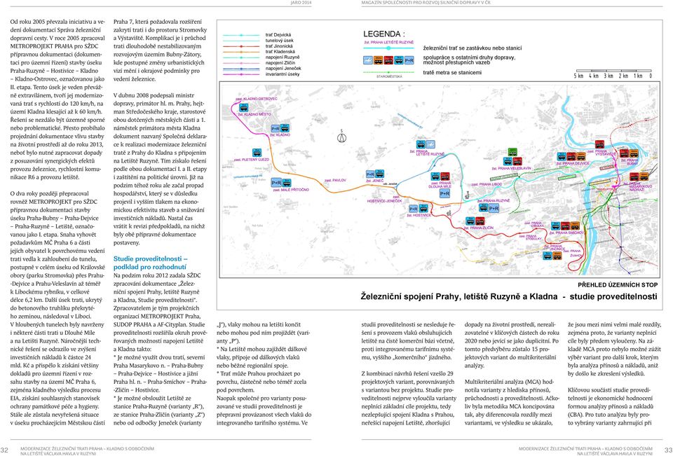 zastávkou nebo Komplikací stanicí je i průchod METROPROJEKT PRAHA pro SŽDC trati dlouhodobě nestabilizovaným spolupráce s ostatními druhy dopravy, přípravnou dokumentaci (dokumentaci pro územní