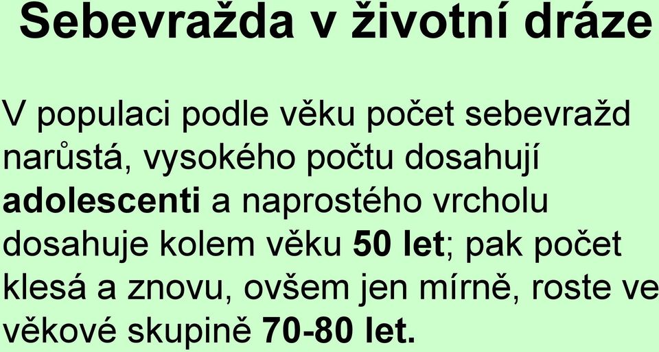 naprostého vrcholu dosahuje kolem věku 50 let; pak počet