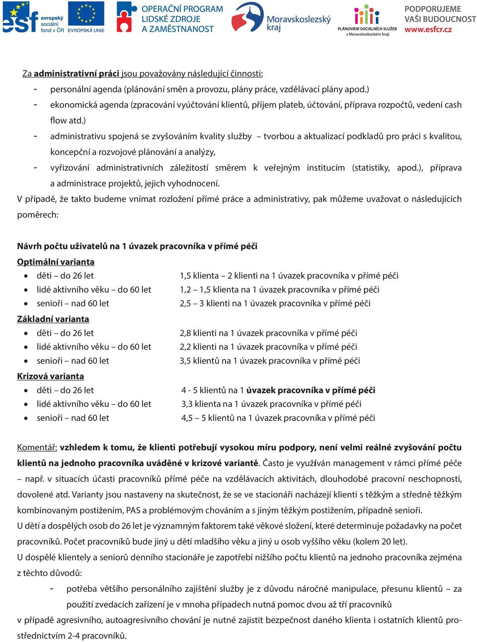 ) - administrativu spojená se zvyšováním kvality služby tvorbou a aktualizací podkladů pro práci s kvalitou, koncepční a rozvojové plánování a analýzy, - vyřizování administrativních záležitostí