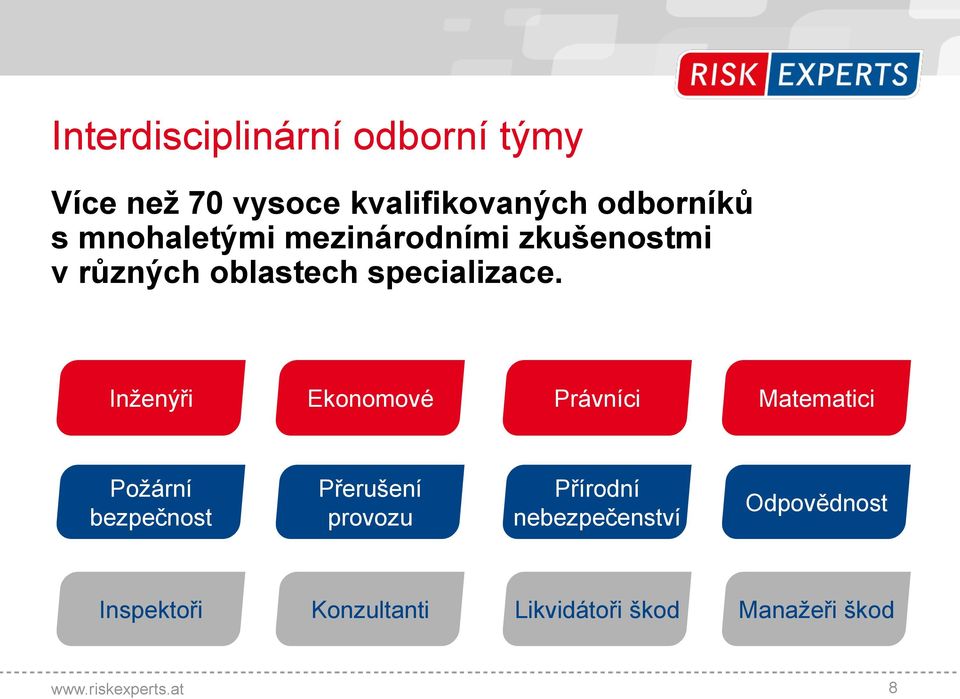 Inženýři Ekonomové Právníci Matematici Požární bezpečnost Přerušení provozu