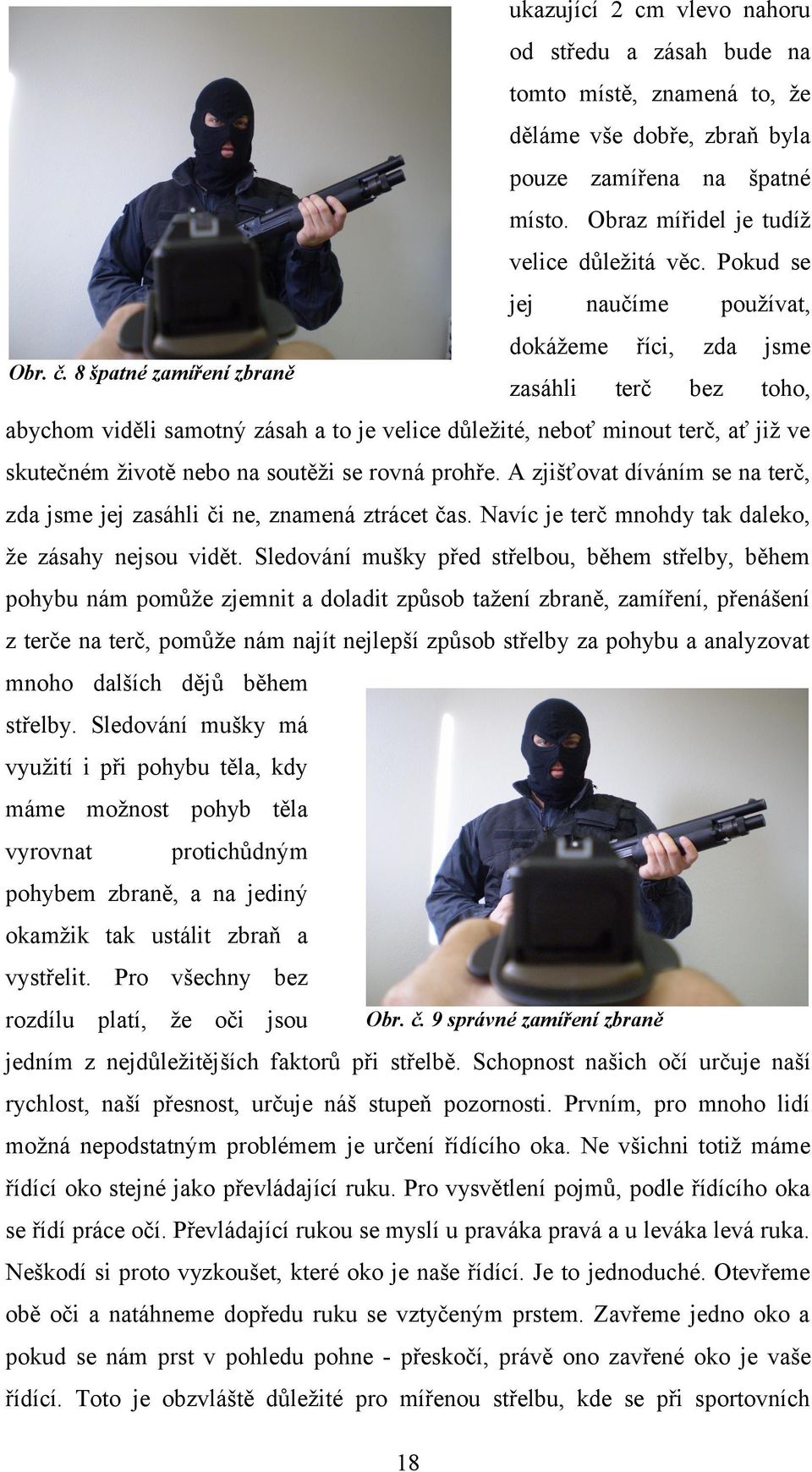 8 špatné zamíření zbraně zasáhli říci, terč používat, zda bez jsme toho, abychom viděli samotný zásah a to je velice důležité, neboť minout terč, ať již ve skutečném životě nebo na soutěži se rovná