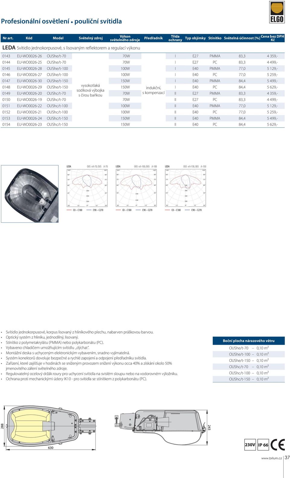 84,4 5 499,- 0148 EU-WO0026-29 OUShe/t-150 150W indukční, I E40 PC 84,4 5 629,- 0149 EU-WO0026-20 OUShc/t-70 s kompenzací s čirou baňkou 70W II E27 PMMA 83,3 4 359,- 0150 EU-WO0026-19 OUShc/t-70 70W
