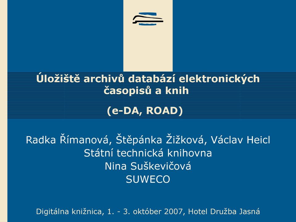 Heicl Státní technická knihovna Nina Suškevičová SUWECO