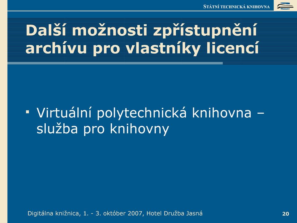 Virtuální polytechnická knihovna služba pro