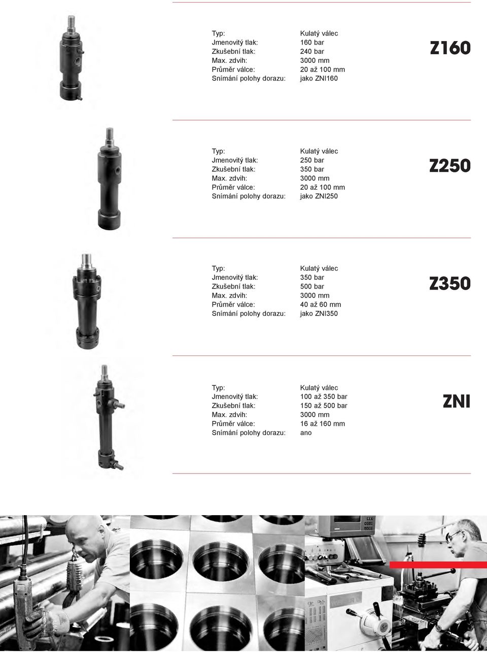 bar 40 až 60 mm jako ZNI350 Kulatý válec 100 až 150 až