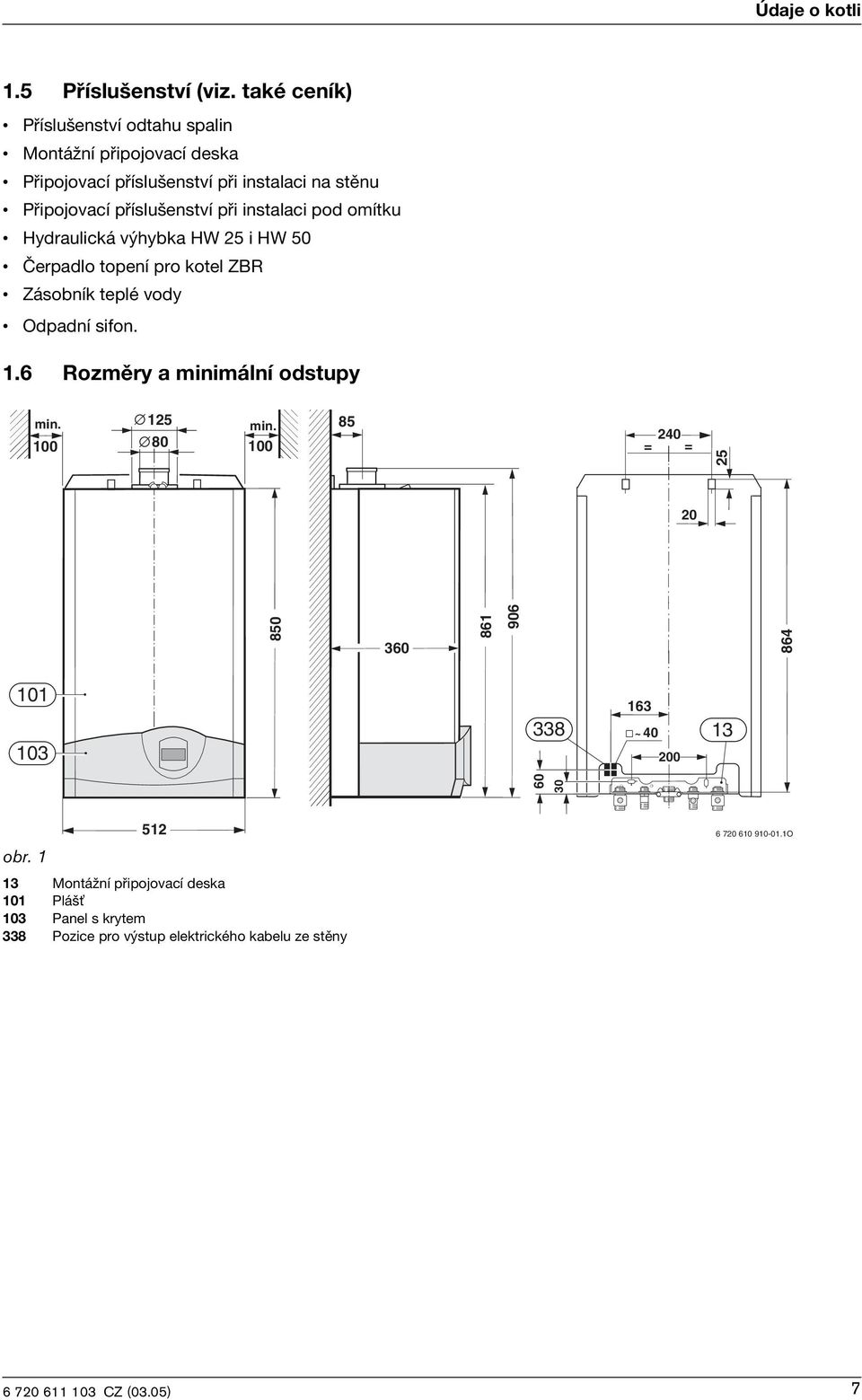 nstalac pod omítku Hydraulcká výhybka HW 25 HW 50 Čerpadlo topení pro kotel ZBR Zásobník teplé vody Odpadní sfon. 1.