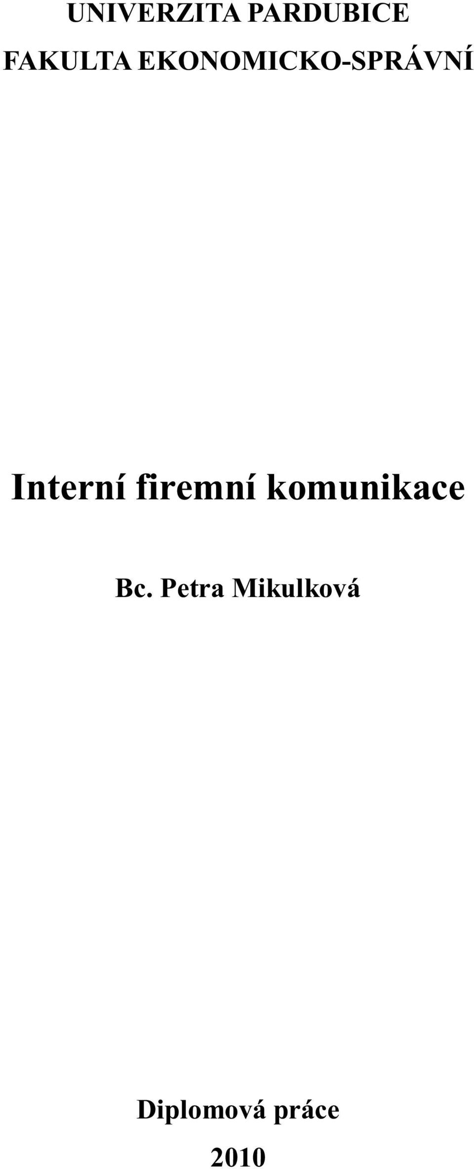 firemní komunikace Bc.