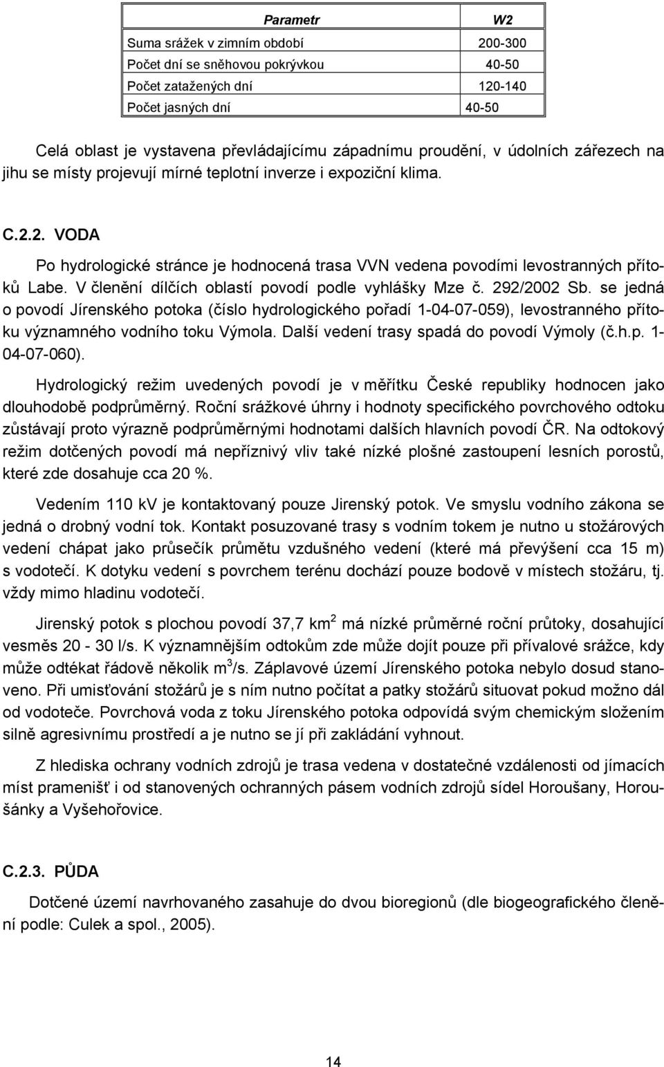 V členění dílčích oblastí povodí podle vyhlášky Mze č. 292/2002 Sb. se jedná o povodí Jírenského potoka (číslo hydrologického pořadí 1-04-07-059), levostranného přítoku významného vodního toku Výmola.