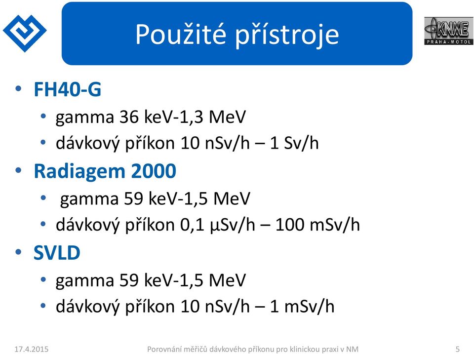 µsv/h 100 msv/h SVLD gamma 59 kev-1,5 MeV dávkový příkon 10 nsv/h 1