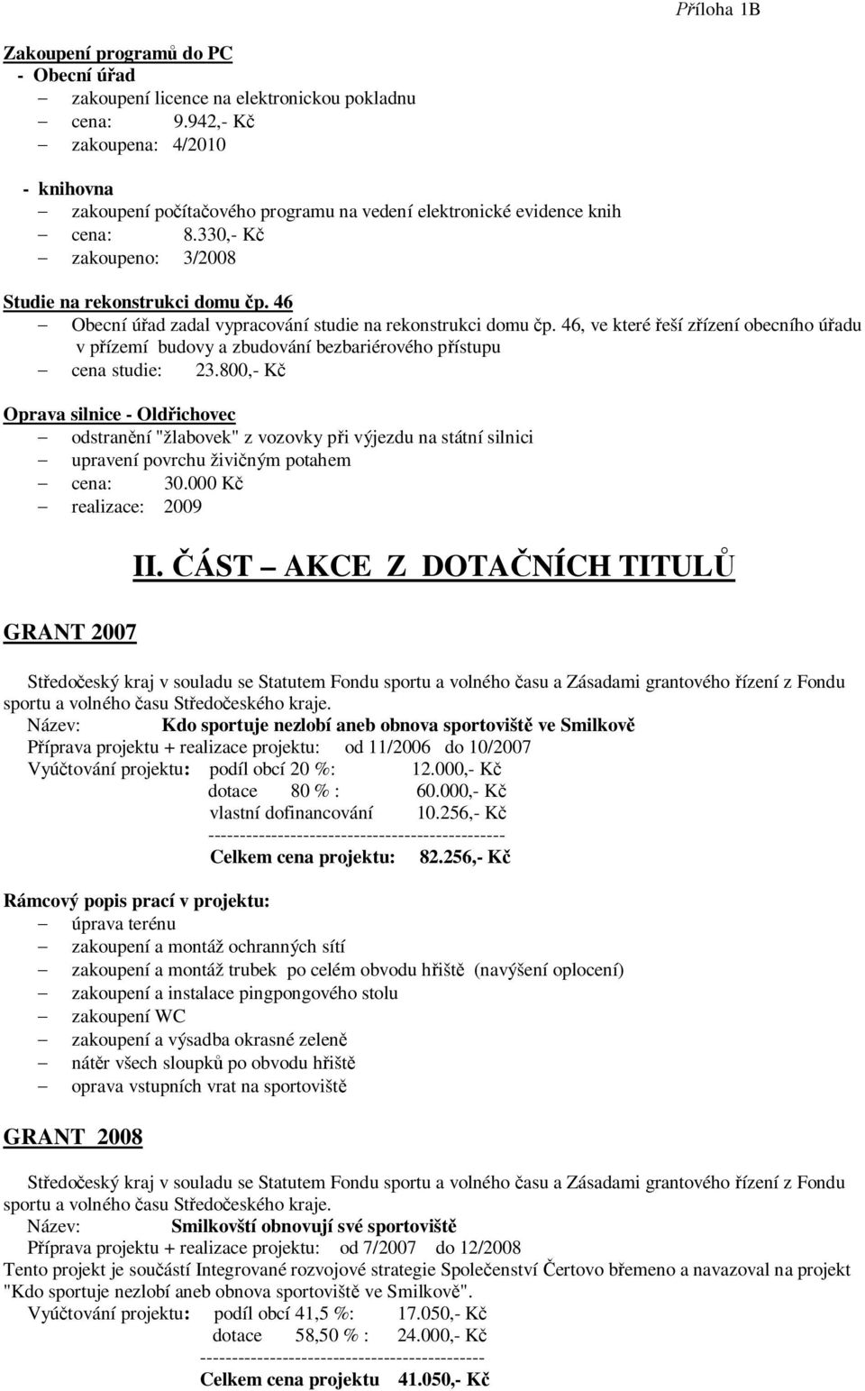 46 Obecní ú ad zadal vypracování studie na rekonstrukci domu p. 46, ve které eší z ízení obecního ú adu v p ízemí budovy a zbudování bezbariérového p ístupu cena studie: 23.