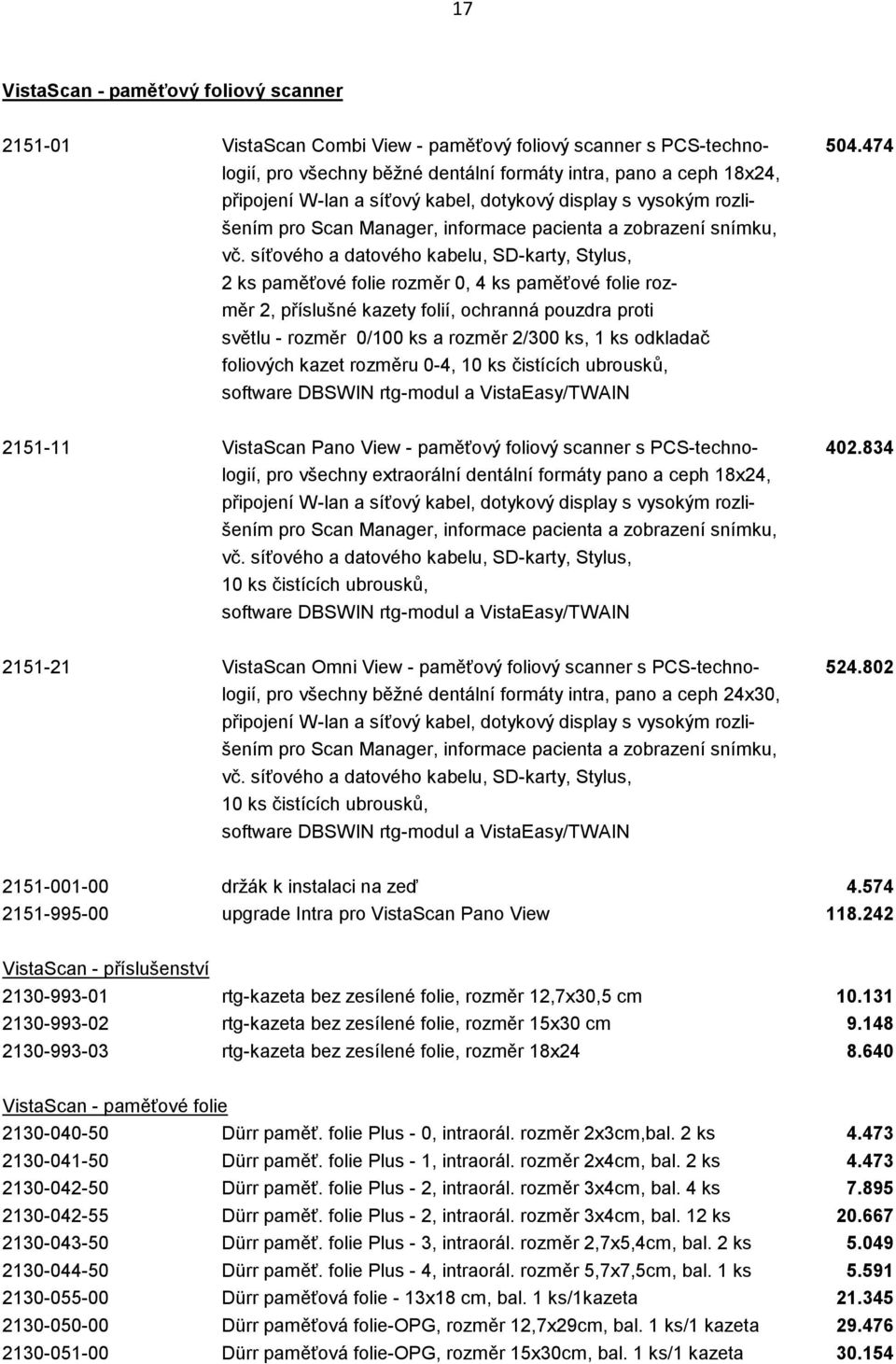 vč. síťového a datového kabelu, SD-karty, Stylus, 2 ks paměťové folie rozměr 0, 4 ks paměťové folie rozměr 2, příslušné kazety folií, ochranná pouzdra proti světlu - rozměr 0/100 ks a rozměr 2/300