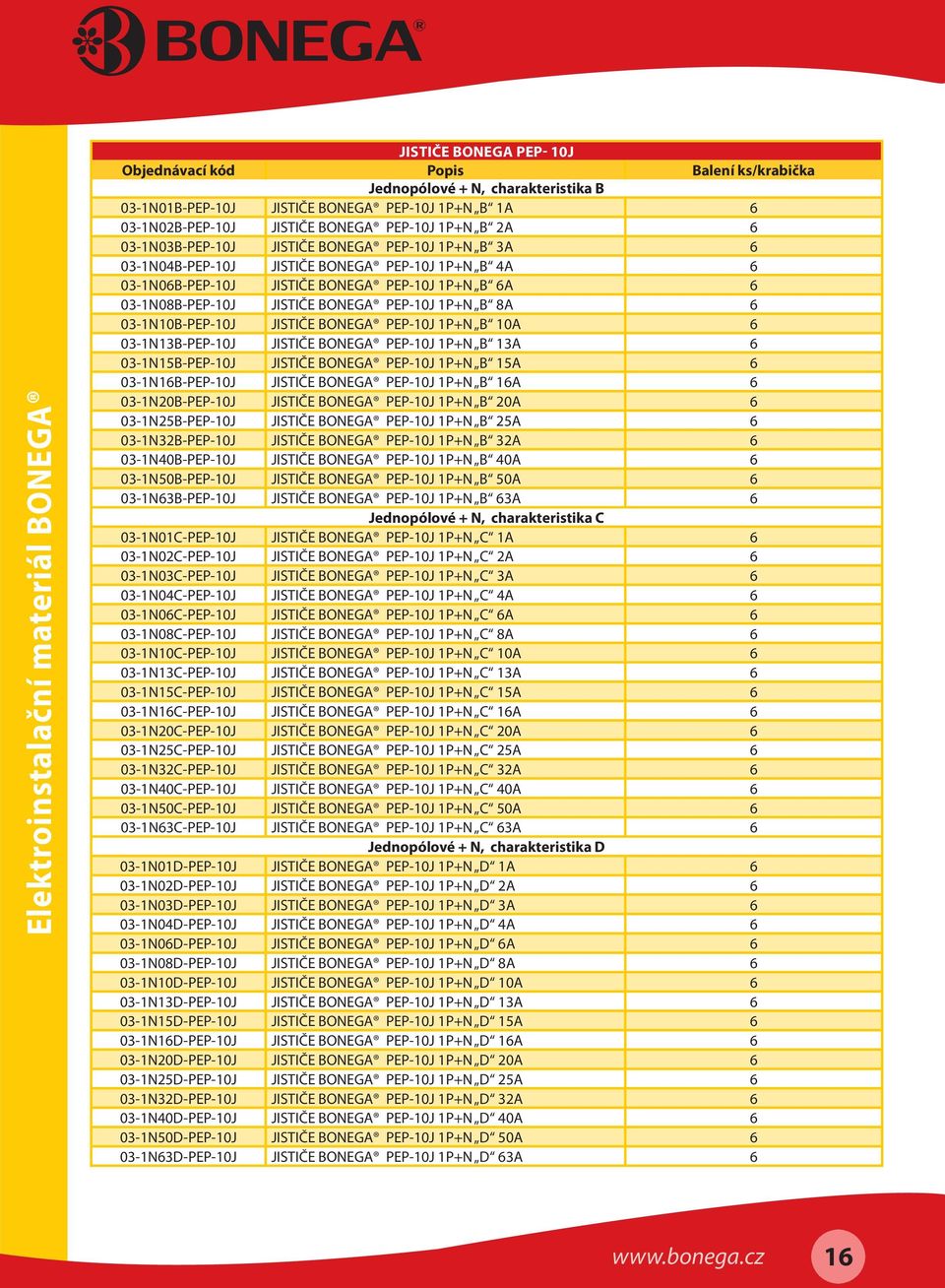 PEP-10J 1P+N B 8A 6 03-1N10B-PEP-10J JISTIČE BONEGA PEP-10J 1P+N B 10A 6 03-1N13B-PEP-10J JISTIČE BONEGA PEP-10J 1P+N B 13A 6 03-1N15B-PEP-10J JISTIČE BONEGA PEP-10J 1P+N B 15A 6 03-1N16B-PEP-10J