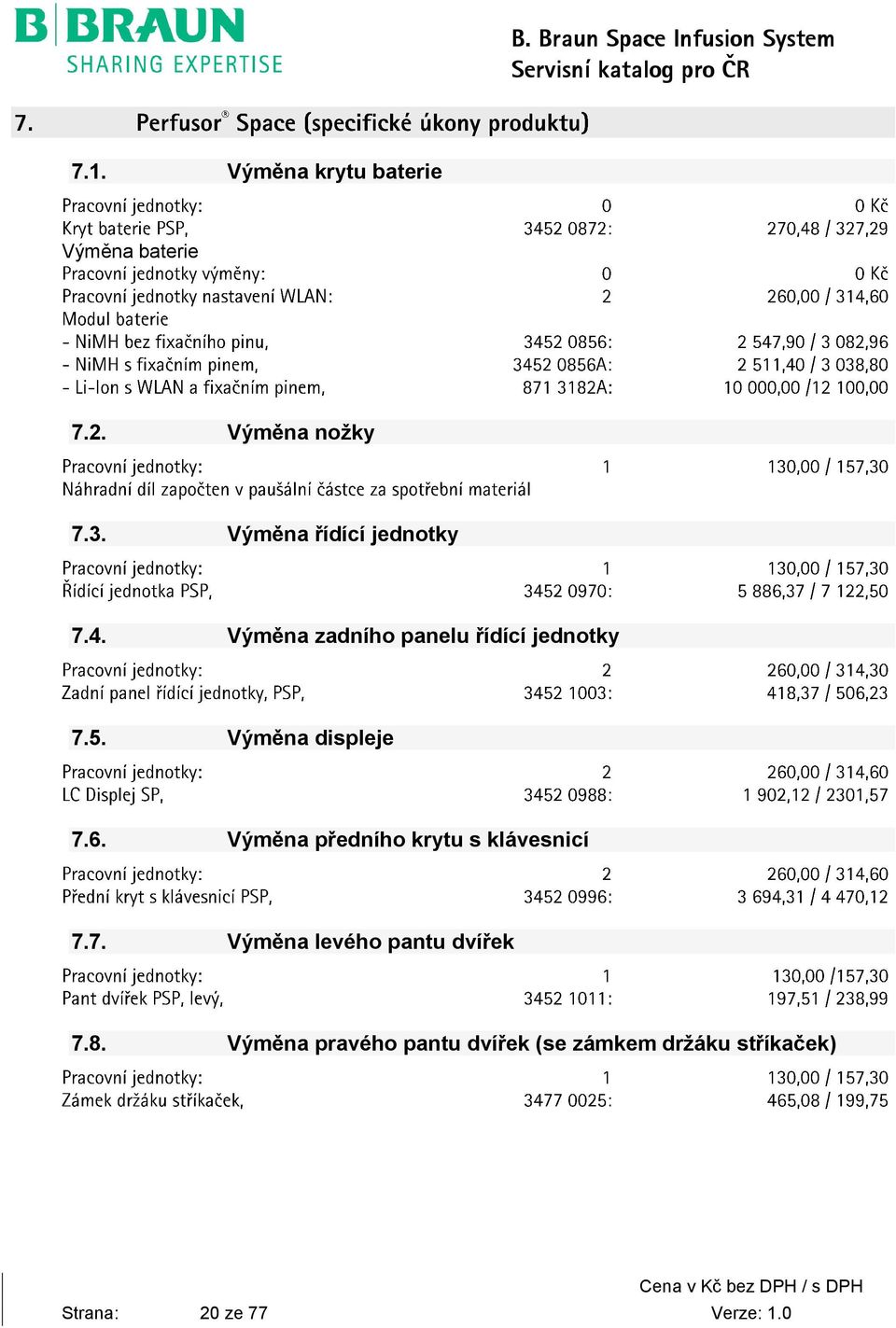 5. Výměna displeje 7.6. Výměna předního krytu s klávesnicí 7.7. Výměna levého pantu dvířek 7.