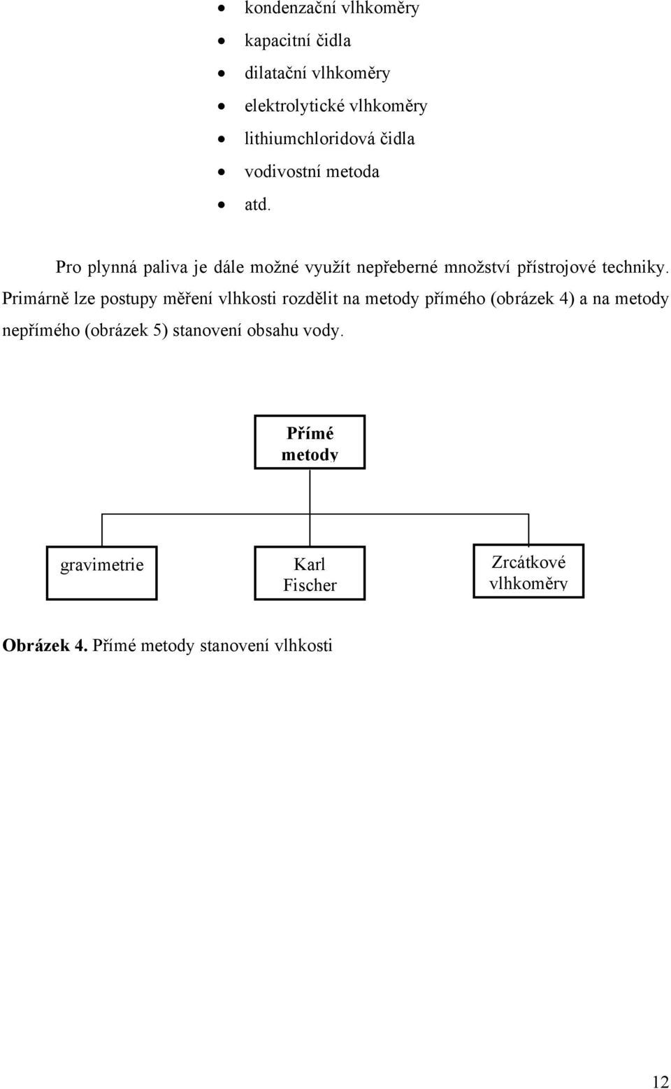 Primárně lze postupy měření vlhkosti rozdělit na metody přímého (obrázek 4) a na metody nepřímého (obrázek 5)