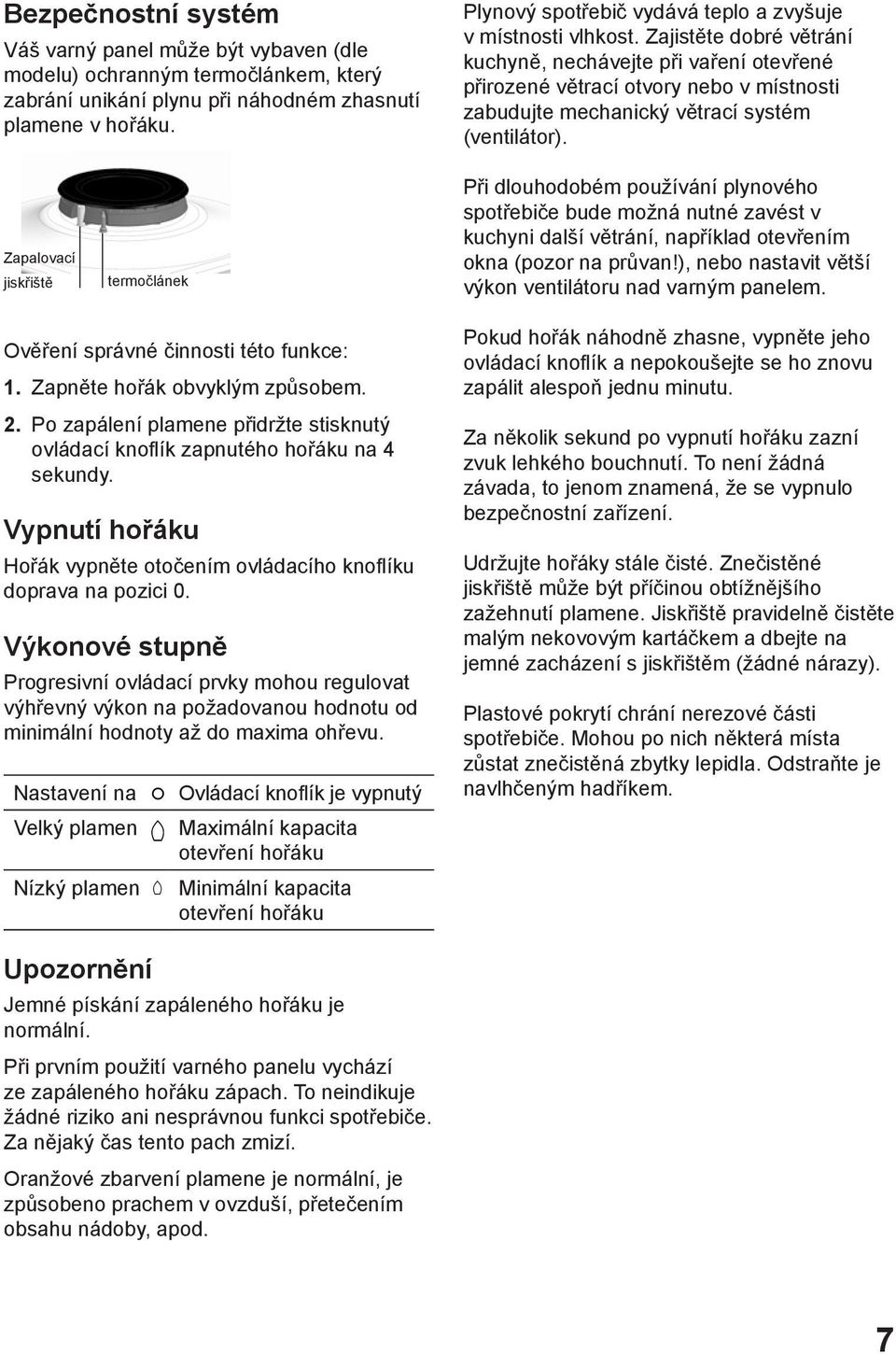 Zajistěte dobré větrání kuchyně, nechávejte při vaření otevřené přirozené větrací otvory nebo v místnosti zabudujte mechanický větrací systém (ventilátor).