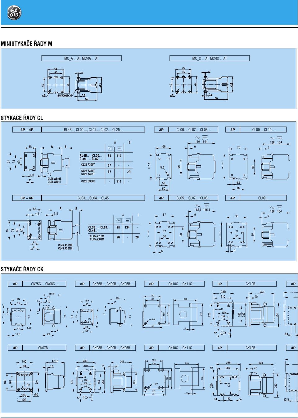 .., CL45 CL5..., CL7..., CL8... CL9... B CL45 3M CL45 3M CL45 3M CL45 3M STYKČE ŘDY CK CK75C..., CK8C.