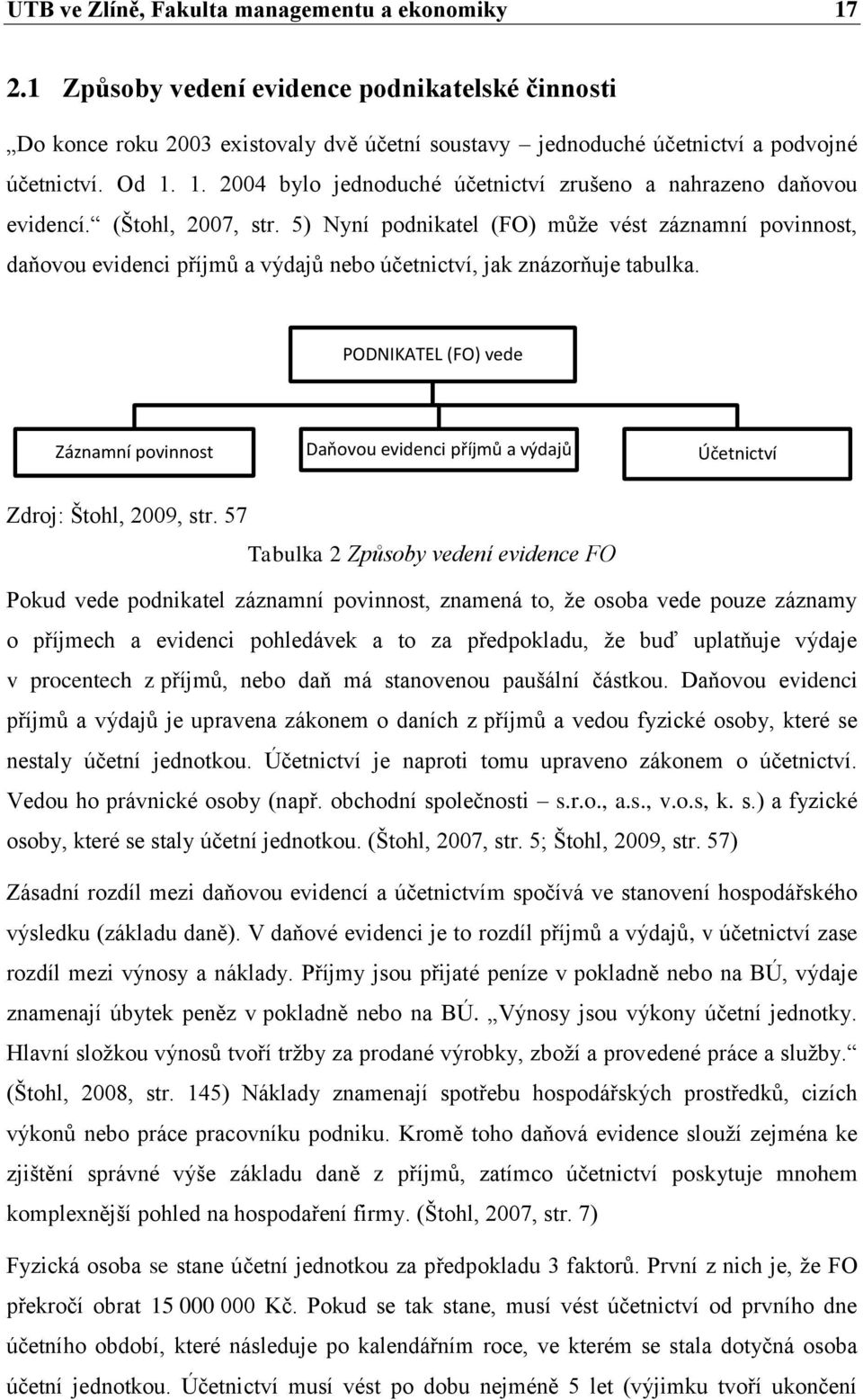 5) Nyní podnikatel (FO) může vést záznamní povinnost, daňovou evidenci příjmů a výdajů nebo účetnictví, jak znázorňuje tabulka.