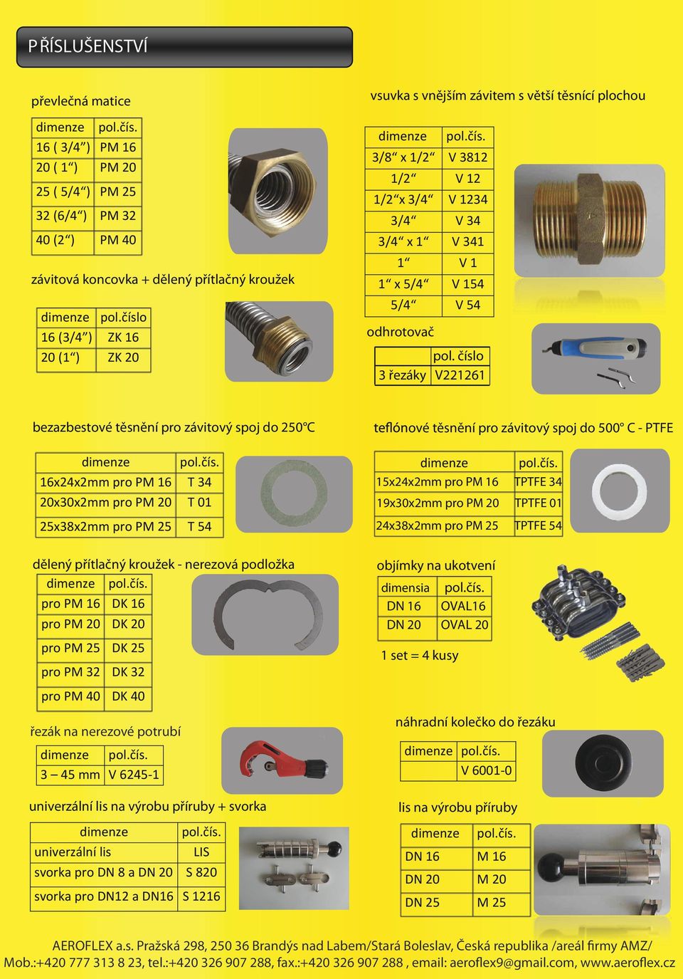 číslo 3 řezáky V61 bezazbestové těsnění pro závitový spoj do 0 C ové těsnění pro závitový spoj do 500 C PTFE x24x2 pro PM T 34 x30x2 pro PM T 01 x24x2 pro PM TPTFE 34 19x30x2 pro PM TPTFE 01 x38x2