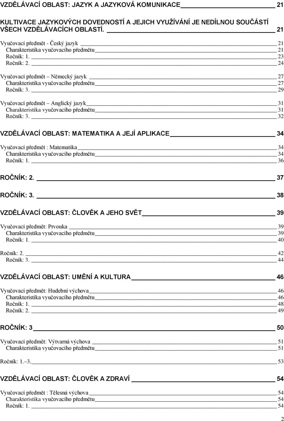 29 Vyučovací předmět Anglický jazyk 31 Charakteristika vyučovacího předmětu 31 Ročník: 3.