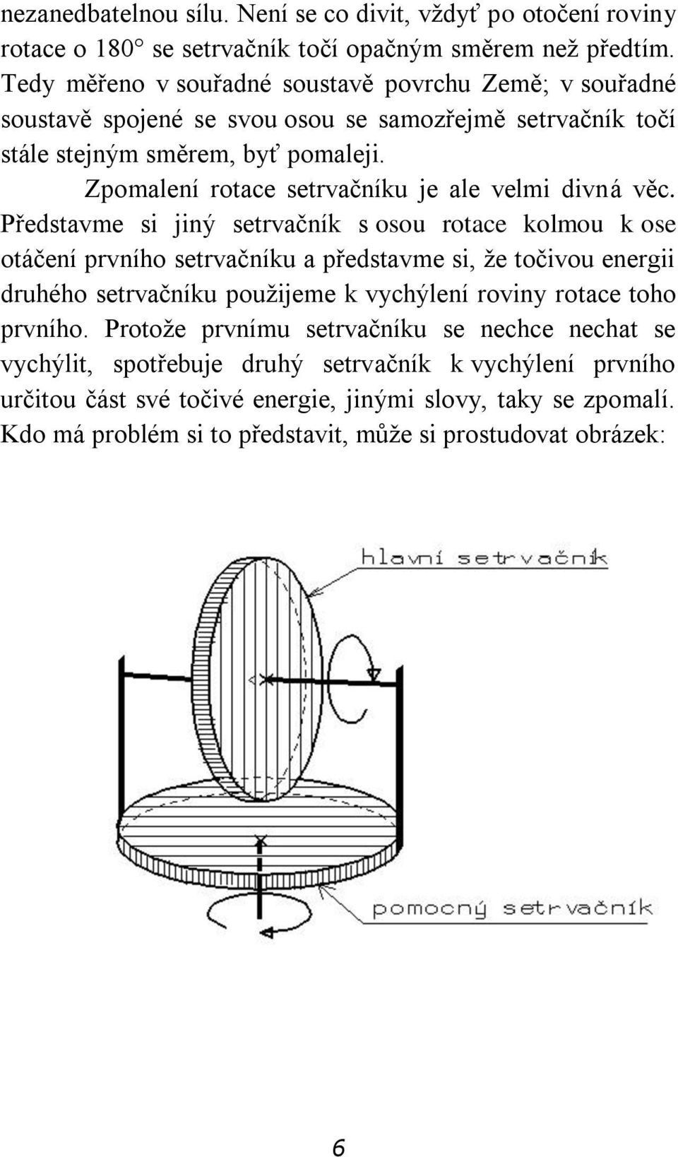 Zpomalení rotace setrvačníku je ale velmi divná věc.