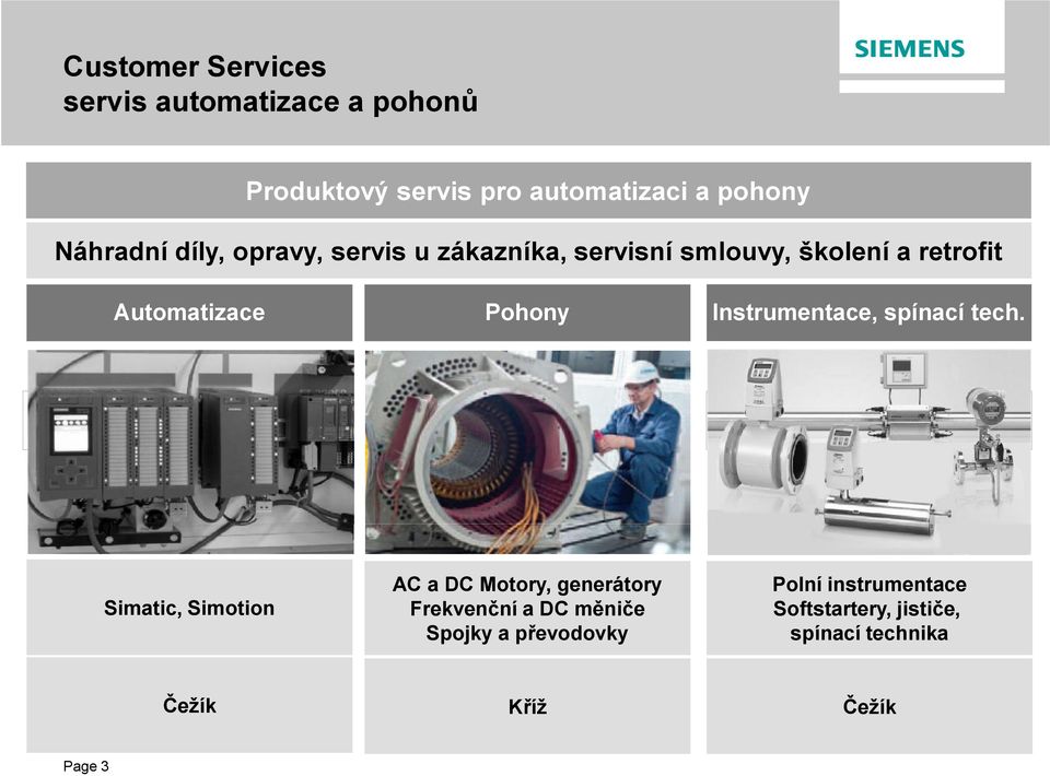 Pohony Instrumentace, spínací tech.