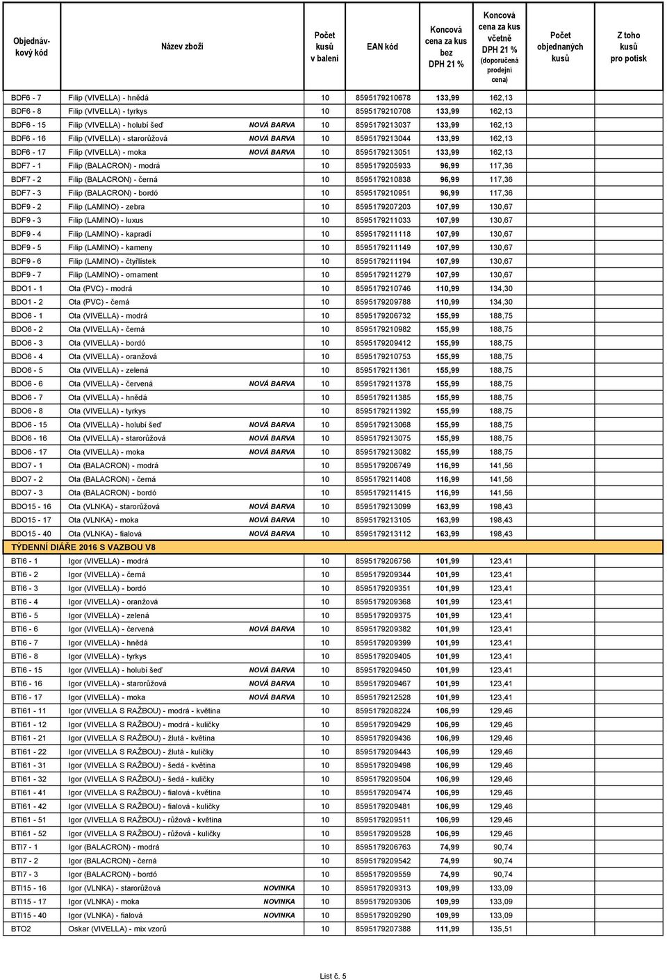 8595179205933 96,99 117,36 BDF7-2 Filip (BALACRON) - černá 10 8595179210838 96,99 117,36 BDF7-3 Filip (BALACRON) - bordó 10 8595179210951 96,99 117,36 BDF9-2 Filip (LAMINO) - zebra 10 8595179207203