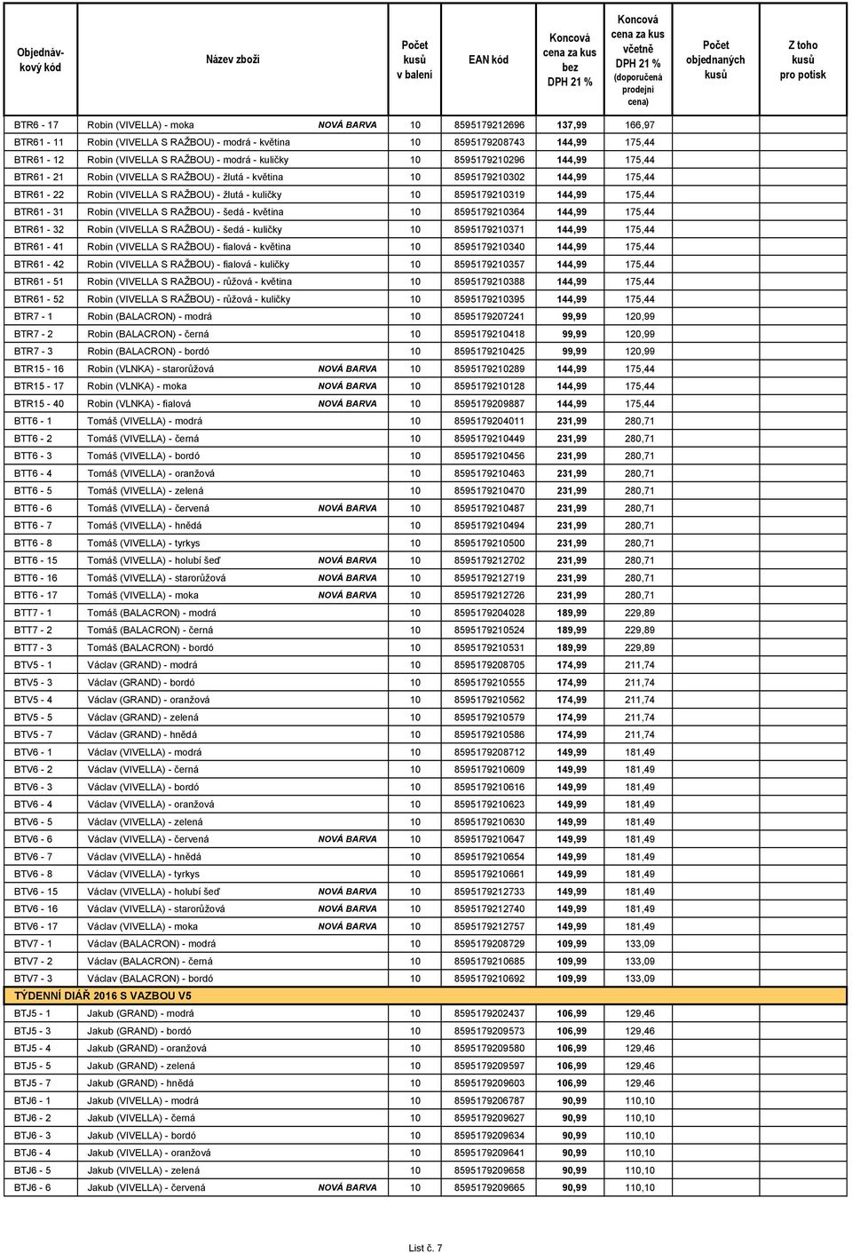 175,44 BTR61-31 Robin (VIVELLA S RAŽBOU) - šedá - květina 10 8595179210364 144,99 175,44 BTR61-32 Robin (VIVELLA S RAŽBOU) - šedá - kuličky 10 8595179210371 144,99 175,44 BTR61-41 Robin (VIVELLA S