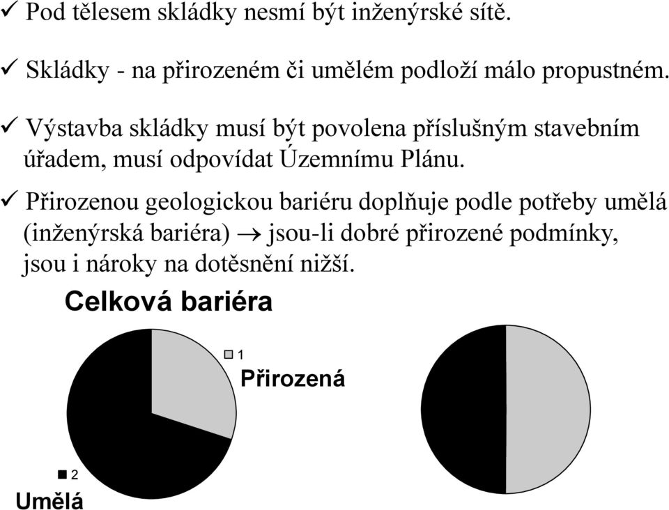 Výstavba skládky musí být povolena příslušným stavebním úřadem, musí odpovídat Územnímu Plánu.