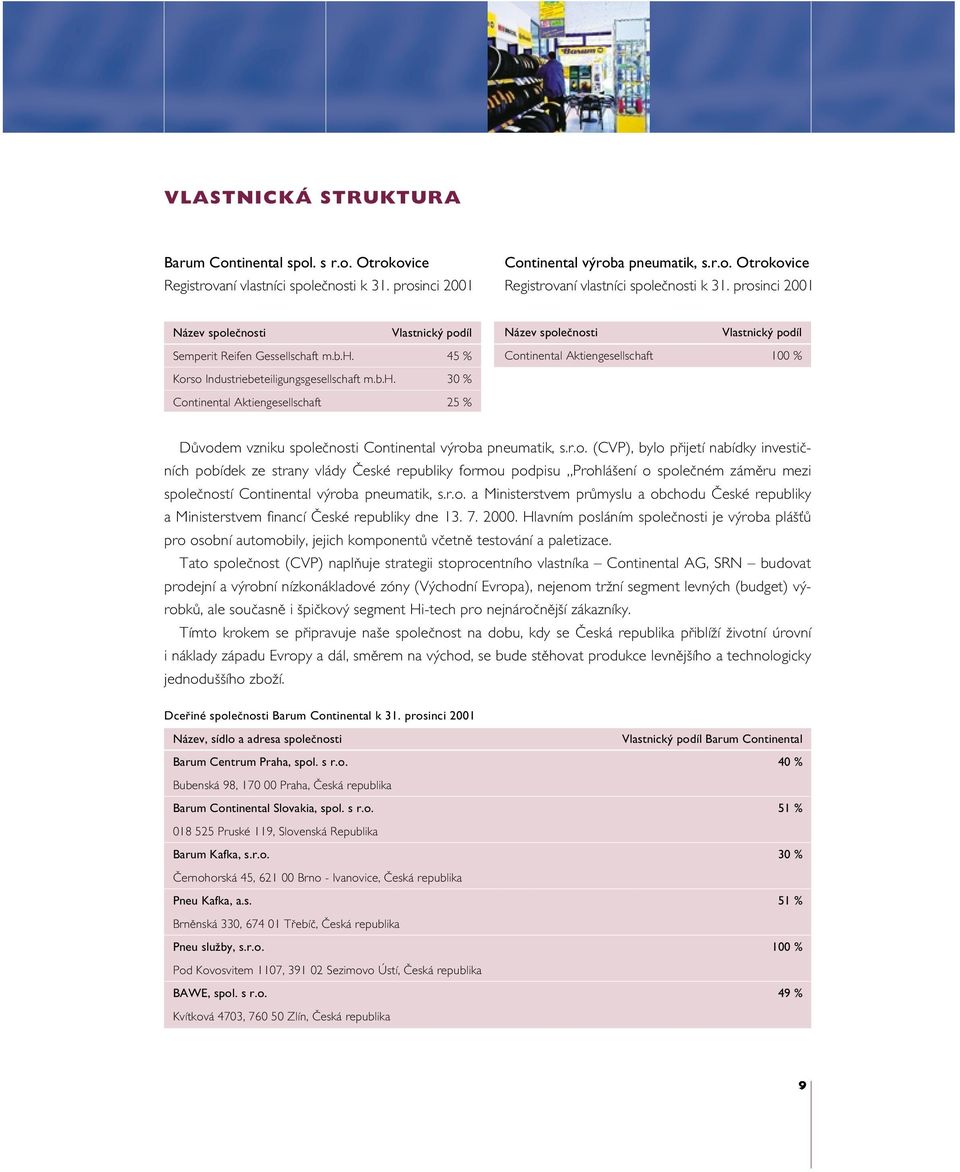 r.o. (CVP), bylo pfiijetí nabídky investiãních pobídek ze strany vlády âeské republiky formou podpisu Prohlá ení o spoleãném zámûru mezi spoleãností Continental v roba pneumatik, s.r.o. a Ministerstvem prûmyslu a obchodu âeské republiky a Ministerstvem financí âeské republiky dne 13.