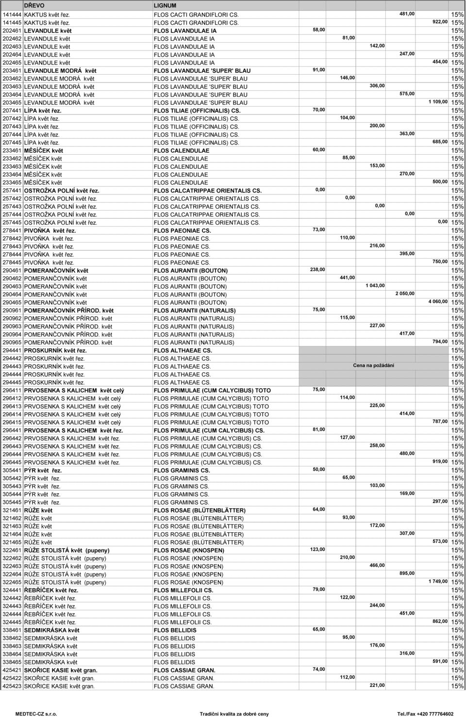 922,00 202461 LEVANDULE květ FLOS LAVANDULAE IA 58,00 202462 LEVANDULE květ FLOS LAVANDULAE IA 81,00 202463 LEVANDULE květ FLOS LAVANDULAE IA 142,00 202464 LEVANDULE květ FLOS LAVANDULAE IA 247,00