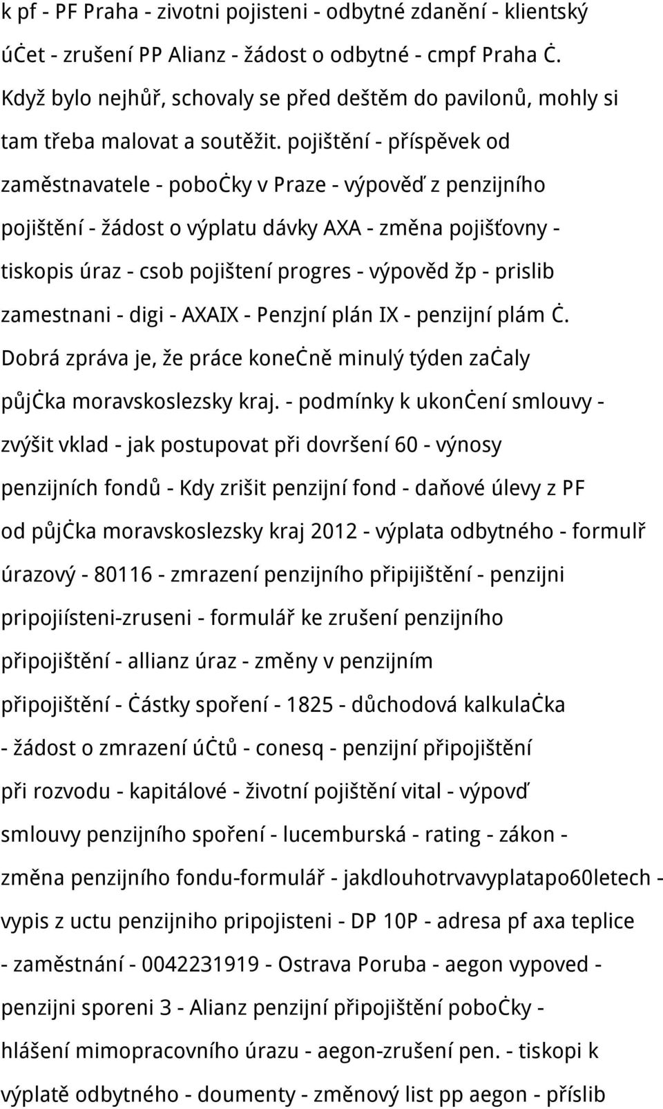 pojištění - příspěvek od zaměstnavatele - pobočky v Praze - výpověď z penzijního pojištění - žádost o výplatu dávky AXA - změna pojišťovny - tiskopis úraz - csob pojištení progres - výpověd žp -