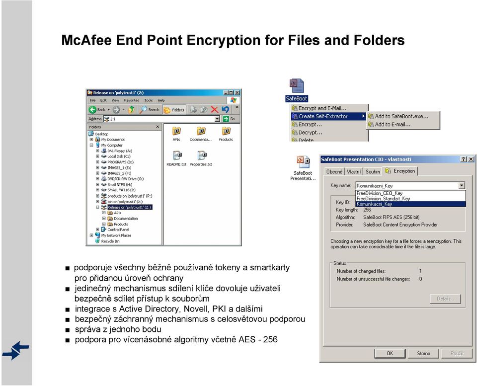 bezpečně sdílet přístup k souborům integrace s Active Directory, Novell, PKI a dalšími bezpečný