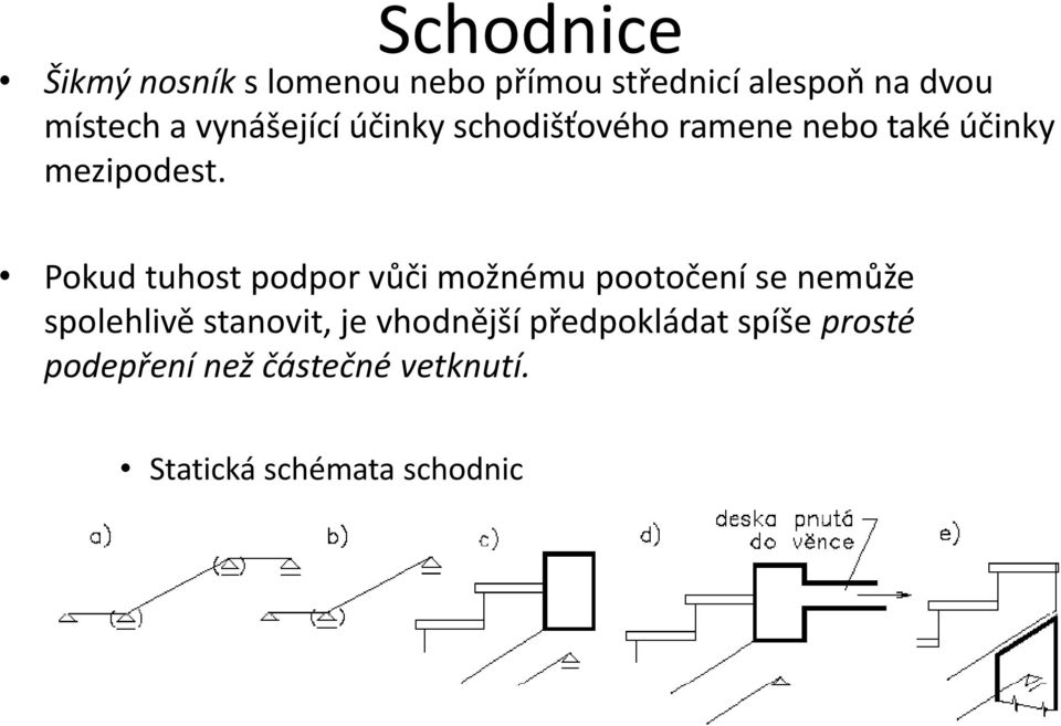 Pokud tuhot podpor vůči možnému pootočení e nemůže polehlivě tanovit, je