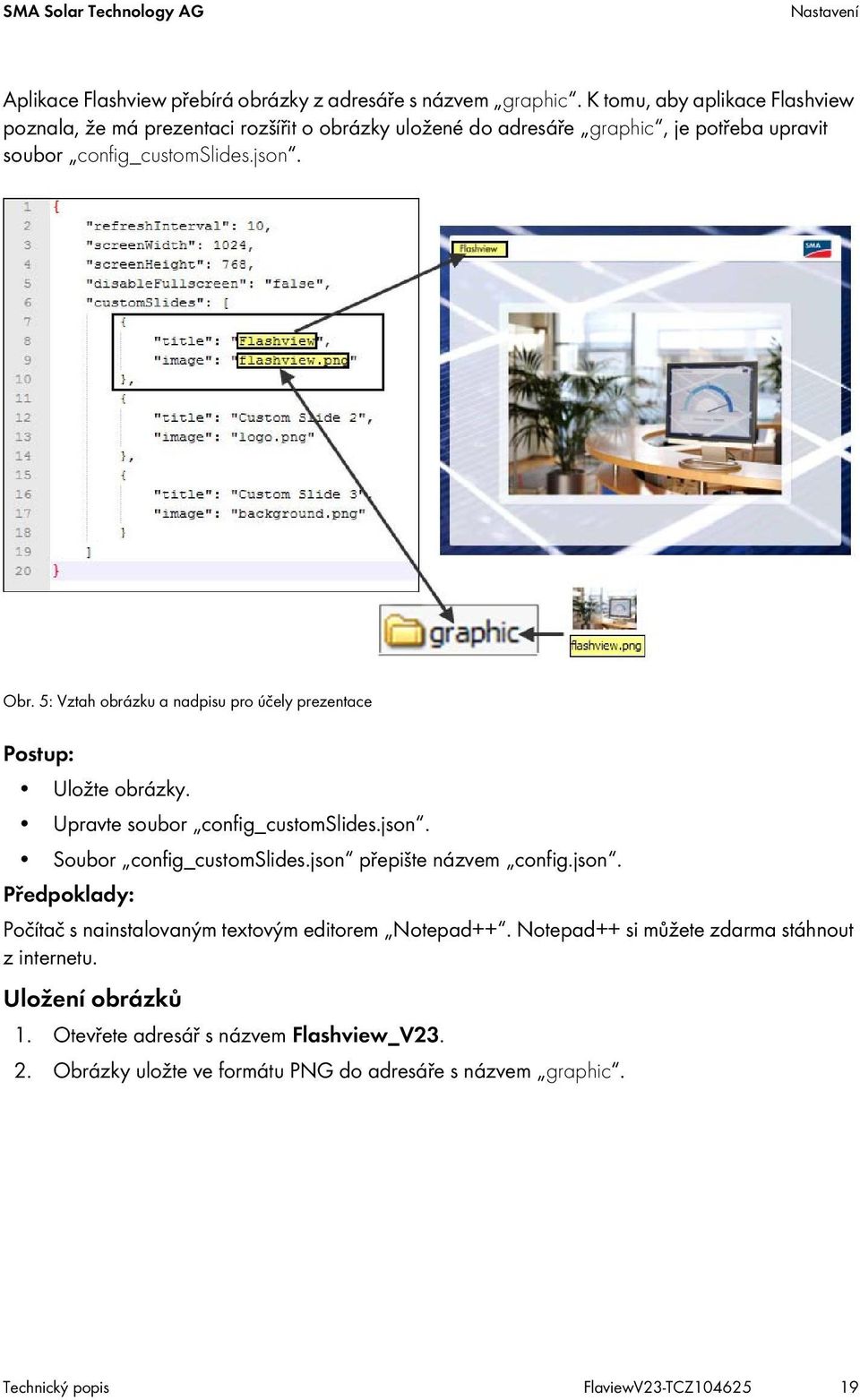 5: Vztah obrázku a nadpisu pro účely prezentace Postup: Uložte obrázky. Upravte soubor config_customslides.json.