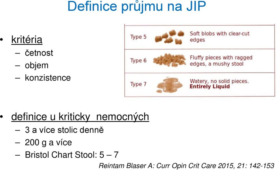 stolic denně 200 g a více Bristol Chart Stool: 5 7