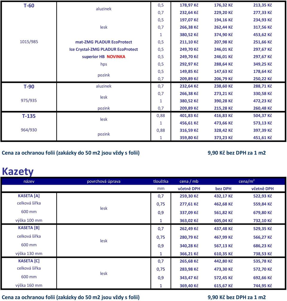 232,64 Kč 238,60 Kč 288,71 Kč 0,7 266,38 Kč 273,21 Kč 330,58 Kč 975/935 1 380,52 Kč 390,28 Kč 472,23 Kč 0,7 209,89 Kč 215,28 Kč 260,48 Kč T-135 0,88 401,83 Kč 416,83 Kč 504,37 Kč 1 456,61 Kč 473,66