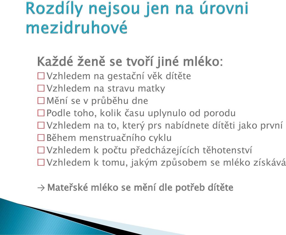 nabídnete dítěti jako první Během menstruačního cyklu Vzhledem k počtu předcházejících