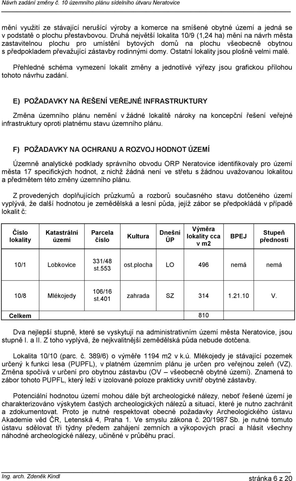 Ostatní lokality jsou plošně velmi malé. Přehledné schéma vymezení lokalit změny a jednotlivé výřezy jsou grafickou přílohou tohoto návrhu zadání.