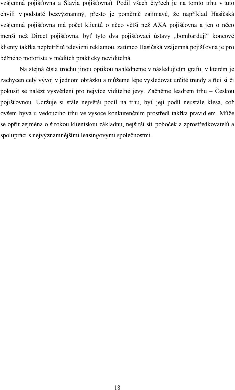 o něco menší neţ Direct pojišťovna, byť tyto dva pojišťovací ústavy bombardují koncové klienty takřka nepřetrţitě televizní reklamou, zatímco Hasičská vzájemná pojišťovna je pro běţného motoristu v