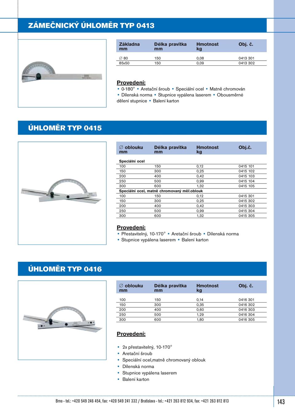 Délka pravítka Hmotnost Obj.č. mm mm kg 100 150 0,12 0415 101 150 300 0,25 0415 102 200 400 0,42 0415 103 250 500 0,99 0415 104 300 600 1,32 0415 105, matně chromovaný měř.