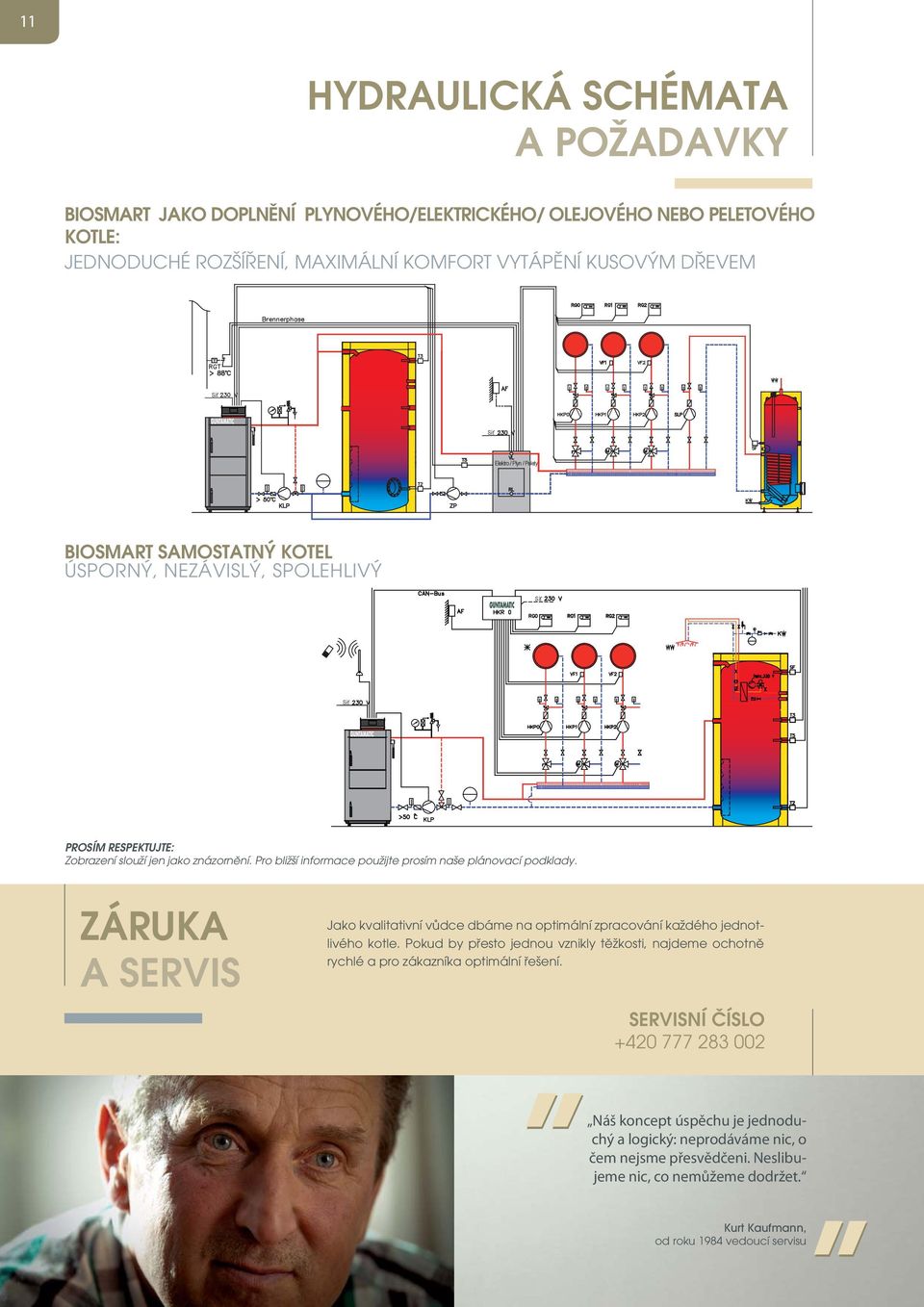 ZÁRUKA A SERVIS Jako kvalitativní vůdce dbáme na optimální zpracování každého jednotlivého kotle. Pokud by přesto jednou vznikly těžkosti, najdeme ochotně rychlé a pro zákazníka optimální řešení.