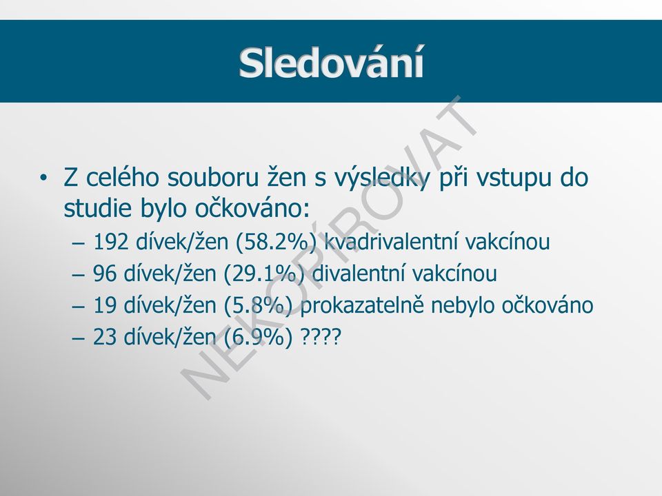 2%) kvadrivalentní vakcínou 96 dívek/žen (29.