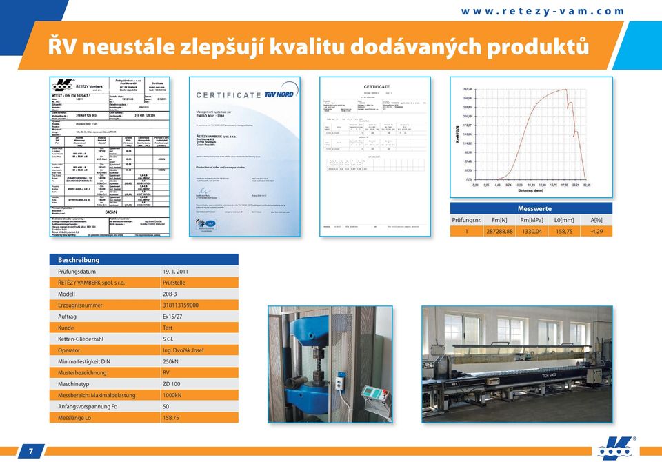 CZ CK45 DIN17200 Order Pos 10 Dim 40,0 x 6,0 x 4000 Tensile Test Test Yield Heattreat Str Tensile Str Elongation Cast State temperature temp Re N/mm2 Rm N/mm2 A5 % Number 1 2 C actual actual max