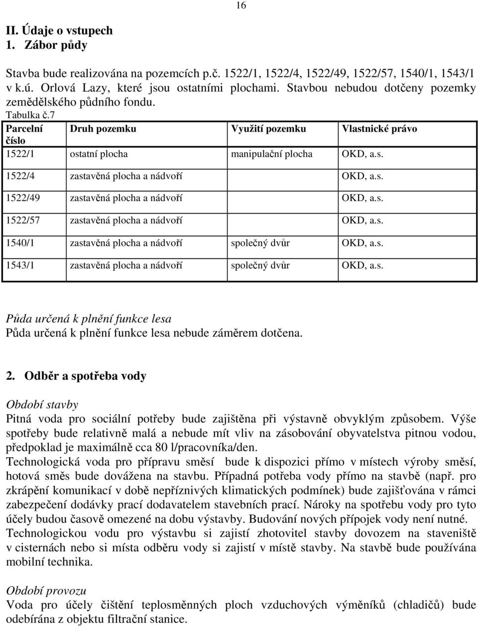 s. 1522/49 zastavěná plocha a nádvoří OKD, a.s. 1522/57 zastavěná plocha a nádvoří OKD, a.s. 1540/1 zastavěná plocha a nádvoří společný dvůr OKD, a.s. 1543/1 zastavěná plocha a nádvoří společný dvůr OKD, a.