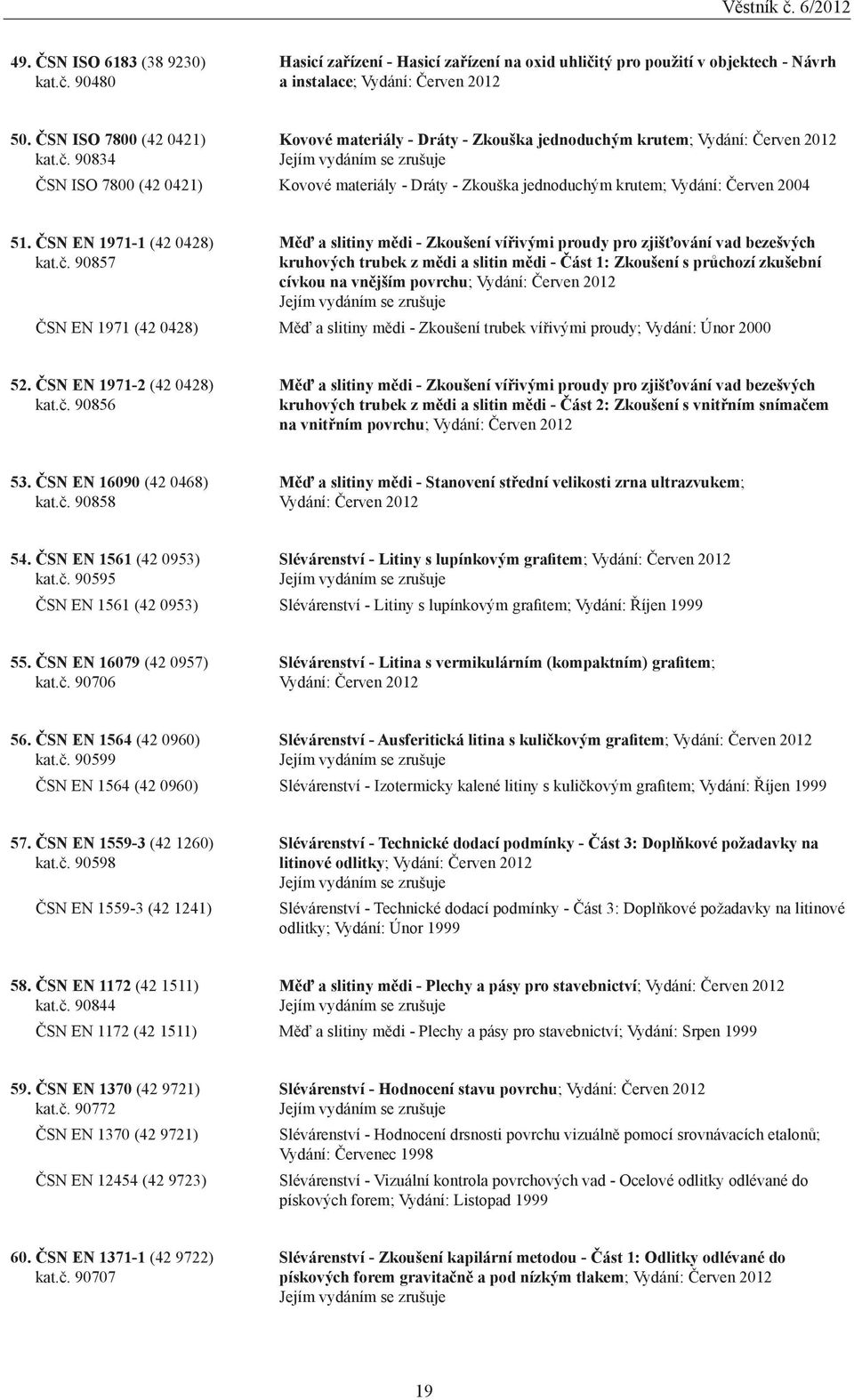 tý pro použití v objektech - Návrh a instalace; Vydání: Červen 2012 50. ČSN ISO 7800 (42 0421) kat.č.